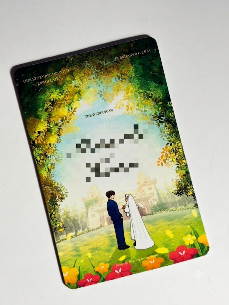 ของชำร่วยงานแต่งงาน ไดคัทมุมมน ขนาดบัตรเครดิต เรียบง่าย แต่สวยงาม